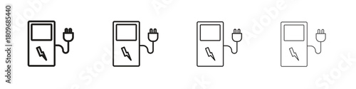 Charging station icon for apps and website. vector illustration collection