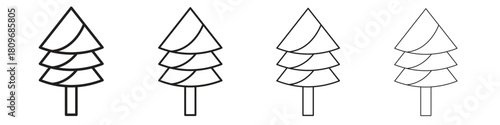 Christmas tree icon for apps and website. vector illustration collection