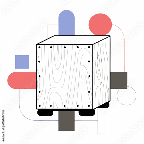 Abstract percussion instrument with geometric shapes