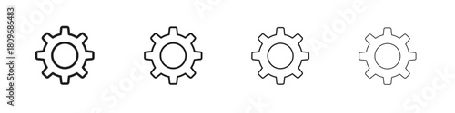 Cogwheel icon for apps and website. vector illustration collection