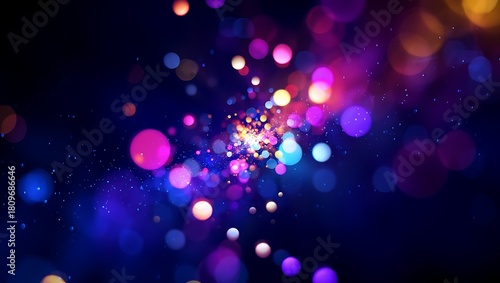 Wallpaper Mural Abstract Colorful Bokeh Lights on Dark Background for Festive Season Torontodigital.ca
