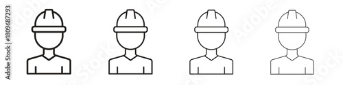 Construction worker icon for apps and website. vector illustration collection