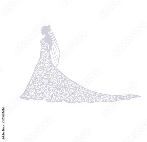 Bride with lace dress
