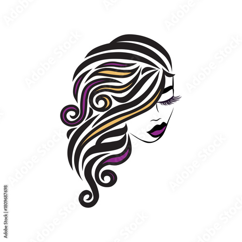 Long hair with curls