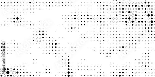 Vector panorama drafting paper. Graphic regular dots grid background. Panorama paper sheet for web design.