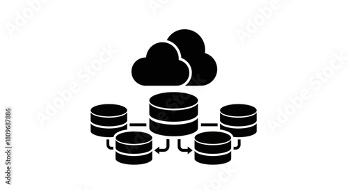 Seamless cloud data connectivity solution, visualizing secure database management, streamlined networking and innovative data storage systems for modern businesses