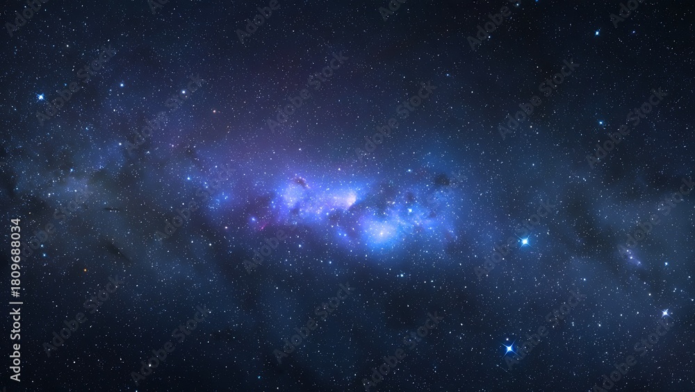 Fototapeta premium Beautiful Milky Way Galaxy with Star Clusters and Cosmic Dust