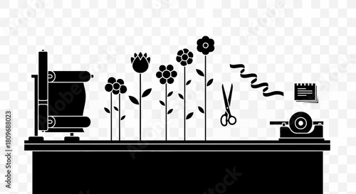 Charming floral designs crafted with meticulous detail using cutting-edge design tools, a modern touch for your creative projects, originally a scalable vector graphic