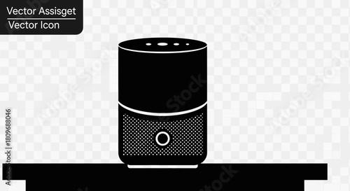 Modern smart home device icon for automation and voice control, perfect for tech blogs and product demos showing seamless connectivity and innovative design