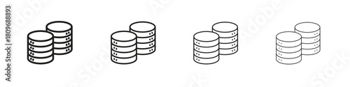 Database icon for apps and website. vector illustration collection