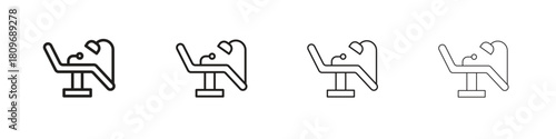 Dentist chair icon for apps and website. vector illustration collection
