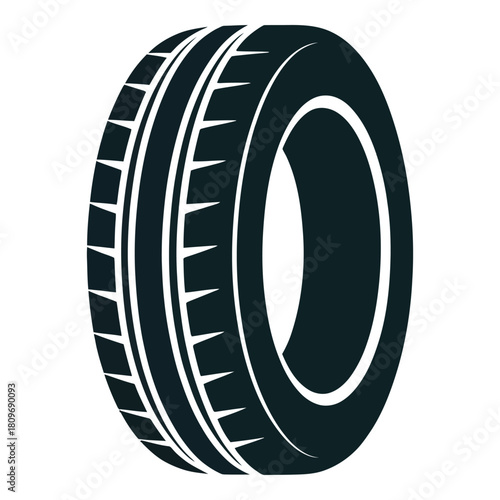 Car tire vector illustration of automobile wheel isolated on white background