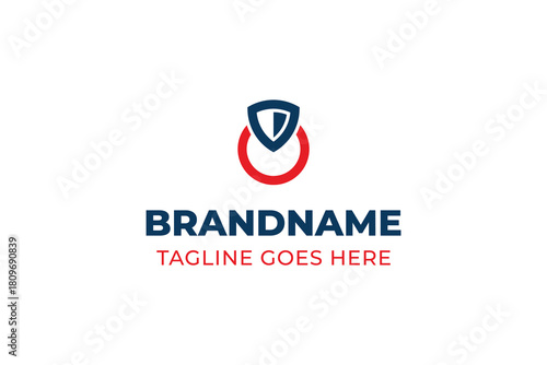 Ring Shield Simple Modern Logo, symbolizing protection, unity, and secure reliability