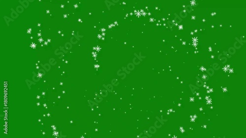 Exploding Snowflake Animation, Ice Burst and Snowflake Particle Explosion on green screen . Winter Effects for Motion Design and Holiday Transitions, Magic glitter Snowflake Explosion