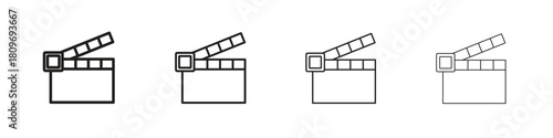 Film clapperboard icon for apps and website. vector illustration collection
