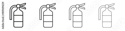 Fire extinguisher icon for apps and website. vector illustration collection