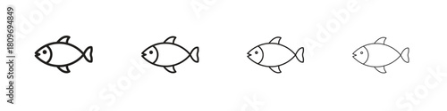 Fish icon for apps and website. vector illustration collection