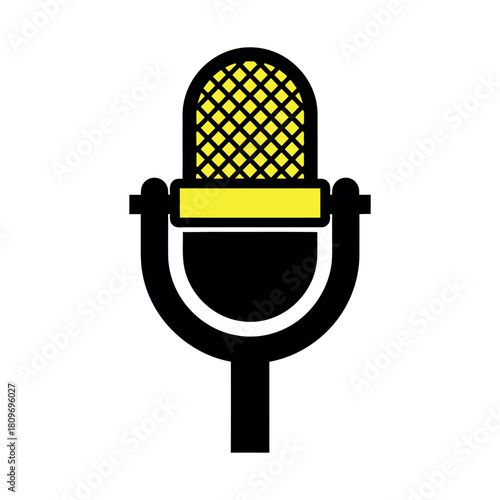 Vintage podcast microphone vector