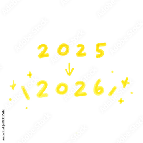 2025 go to 2026  illustration. 