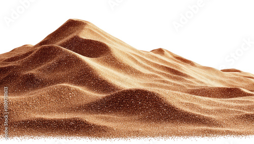 A stylized, tan-colored sand dune