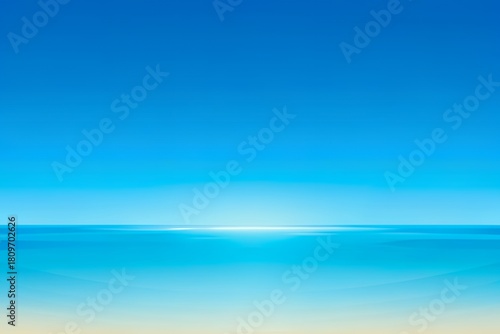 Vast ocean horizon under a clear blue sky