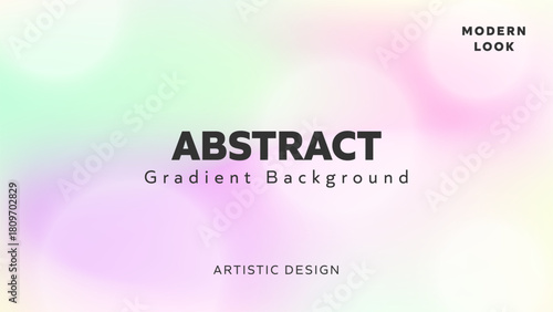 Abstract vector gradient background with soft, light, pastel pink, mint green, and yellow blend for a modern artistic design, applicable to cosmetics packaging or blog backgrounds