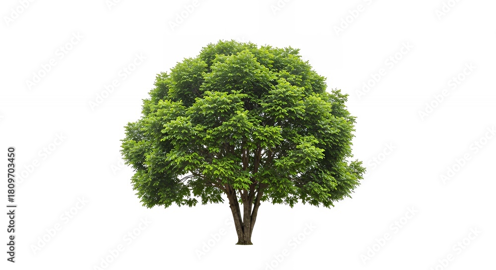 Fototapeta premium Lush Green Tree with Dense Foliage in Natural Setting
