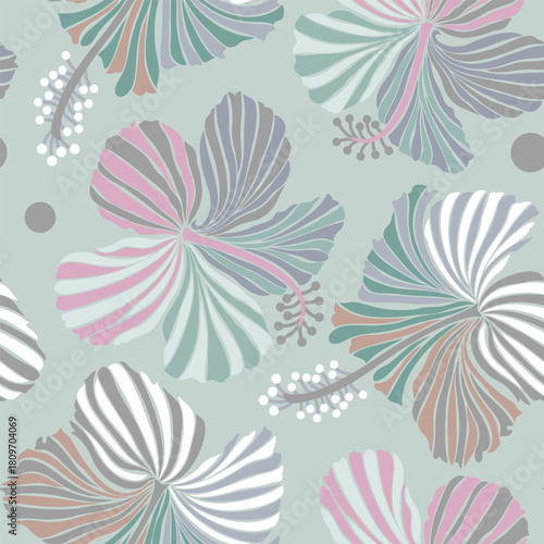Classic Popular Flower Seamless pattern background - For easy making seamless pattern use it for filling any contours