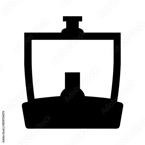 Minimalist hip flask or canteen vector icon with a stopper and a handle Vector