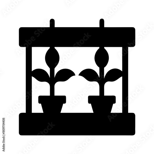 Indoor plant cultivation, gardening, and growth icon concept design vector Vector