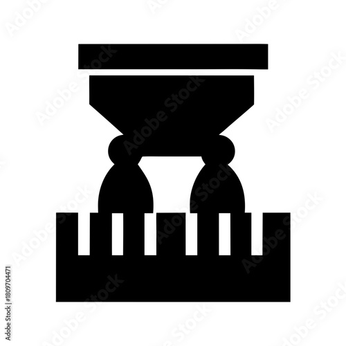 Industrial pressing mechanism icon, manufacturing process, abstract symbol Vector
