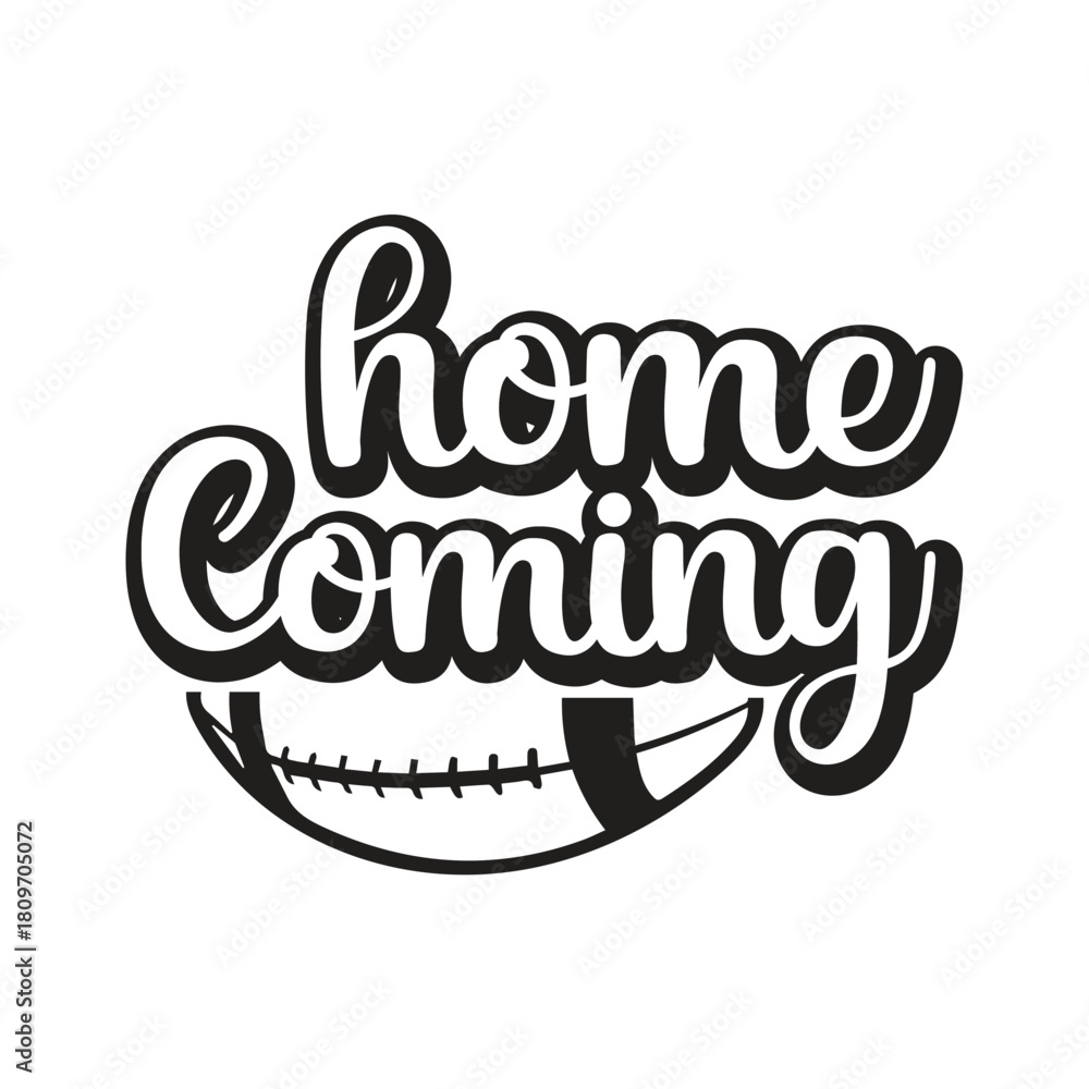Obraz premium Homecoming Football Design Cheer Spirit Sport Typography Graphic for School Team Tshirt and Sublimation