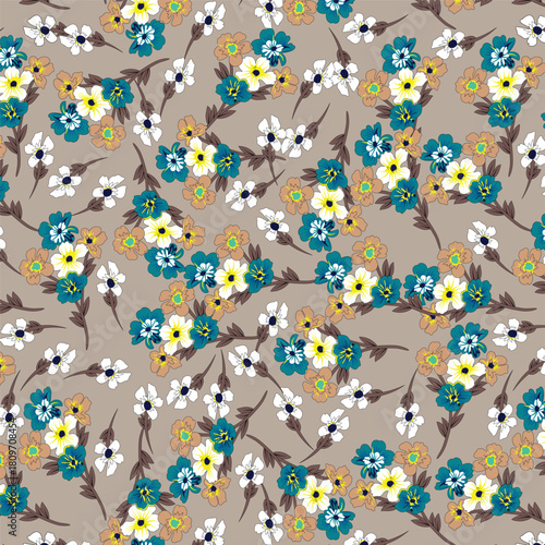 Classic Popular Flower Seamless pattern background - For easy making seamless pattern use it for filling any contours