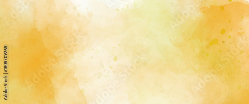 Vector yellow watercolor background for your design.