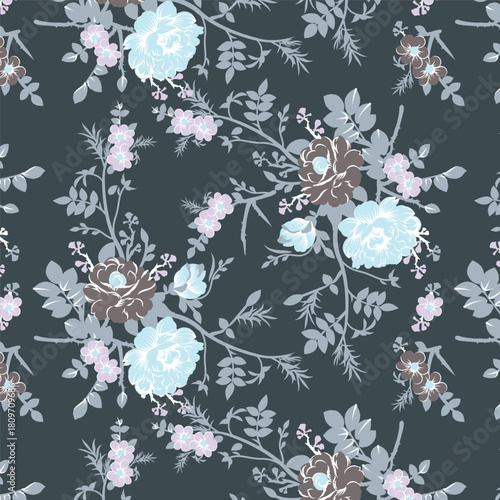 Classic Popular Flower Seamless pattern background - For easy making seamless pattern use it for filling any contours
