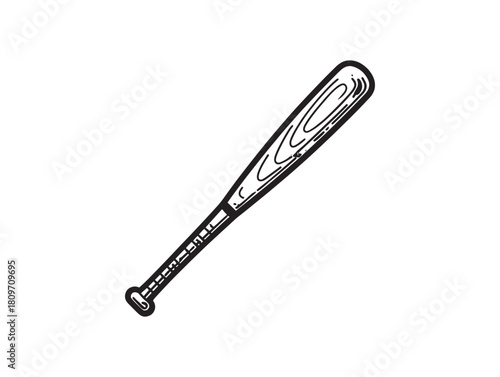 Clean Minimalist Baseball Bat Icon 2D Vector Design