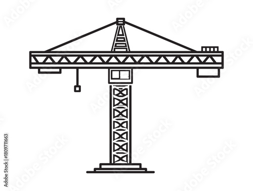 Construction Crane Icon 2D Vector Simple Building