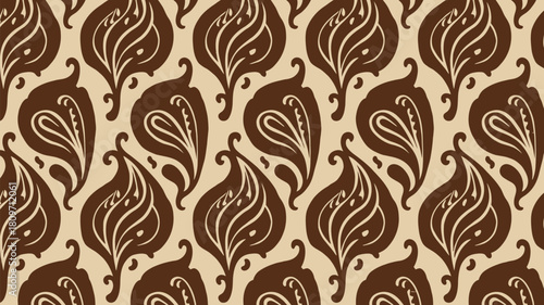 Elegant paisley pattern in rich chocolate brown tones, a timeless design for sophisticated textiles and inviting interior decor projects now