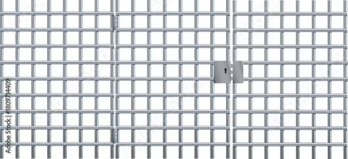 Realistic prison metal bars. Prison fence jail. Iron jail cage. Template design for criminal or sentence. Vector illustration