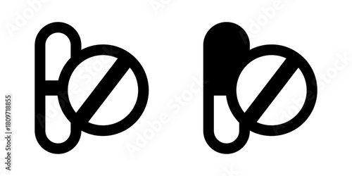  icon of sick person's medicine icon vector