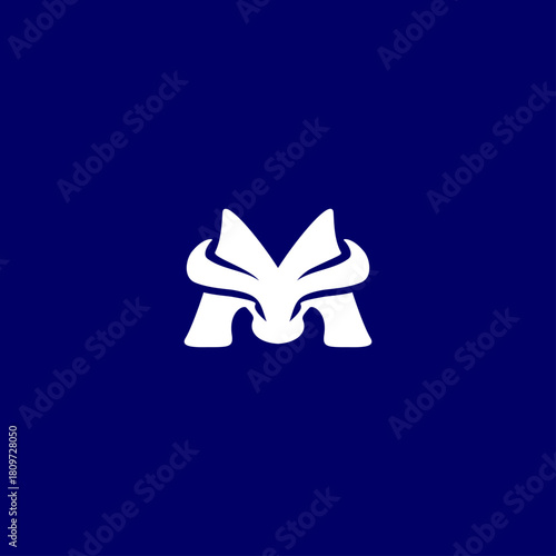 Letter M shape with Bull logo...