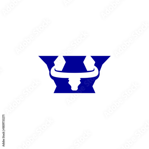 Abstract Bull Letter W Logo, ...