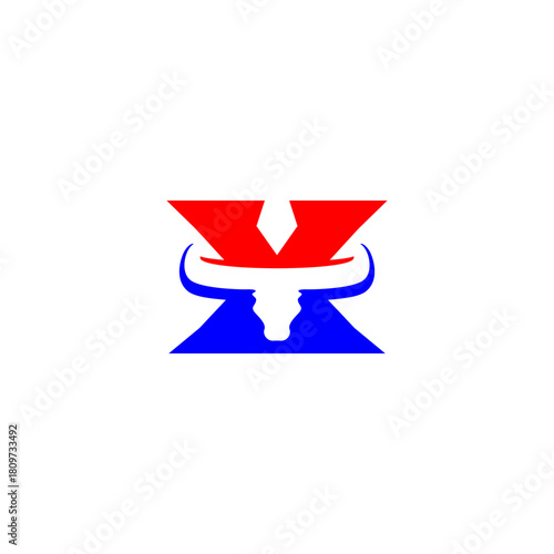 Abstract Bull Letter X Logo, ...