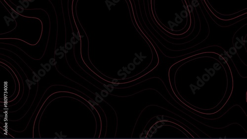 Wallpaper Mural Abstract dark topographic contour lines forming smooth organic shapes on a black background Torontodigital.ca
