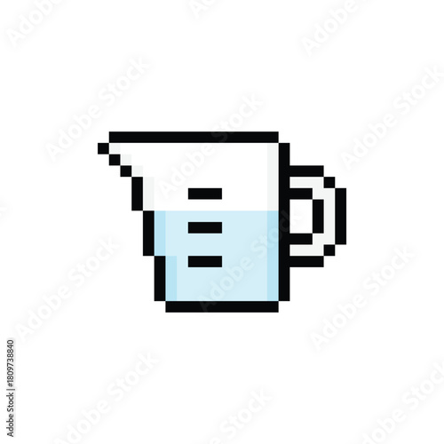 pixel 8 bit measure cup  vector icon art  for computer game