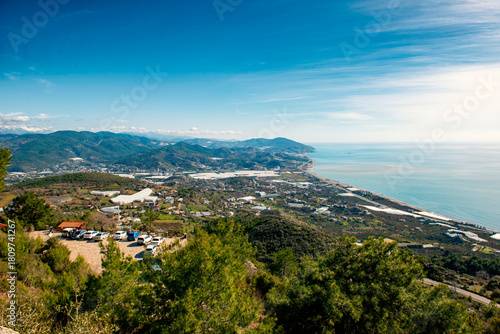 Fototapeta Naklejka Na Ścianę i Meble -  Alanya city view. View of Alanya city from the ancient city of Syedra