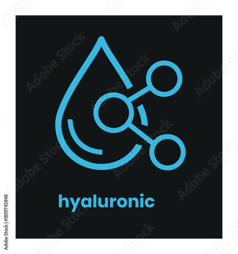 Hyaluronic acid editable stroke outline icon isolated on white background flat vector illustration. Pixel perfect. Hyaluronic logo, label, sign, badge, symbol, line, flat vector, isolated illustration