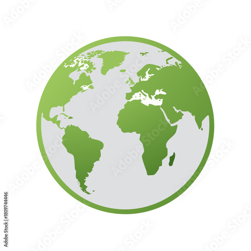 Vibrant green earth globe illustration symbolizing global connectivity environment and international unity