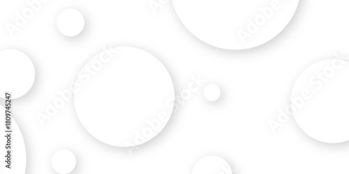 Abstract background with circle white abstract geometric background with soft light white paper circles in design .Gray abstract. Modern design background for report and project presentation template.