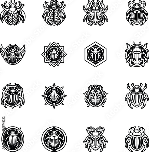 Collection of Glyph Style Bee Logos 

